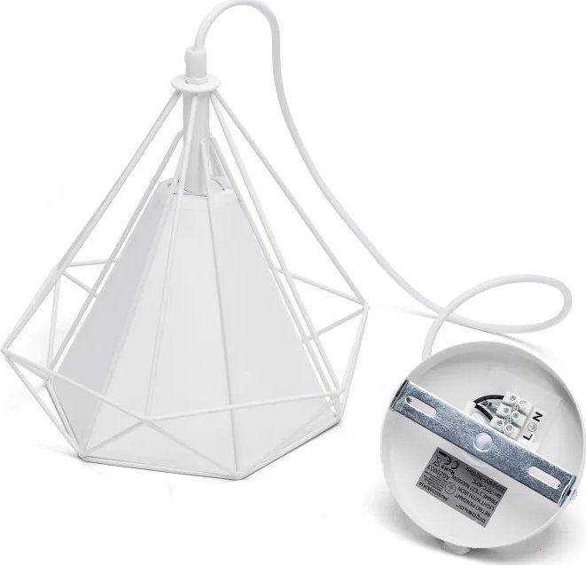 Lampa wisząca Aigostar Metalowy Żyrandol bez źródła światła biały E27 Żyrandol z żelazną klatką bez źródła światła biały E27