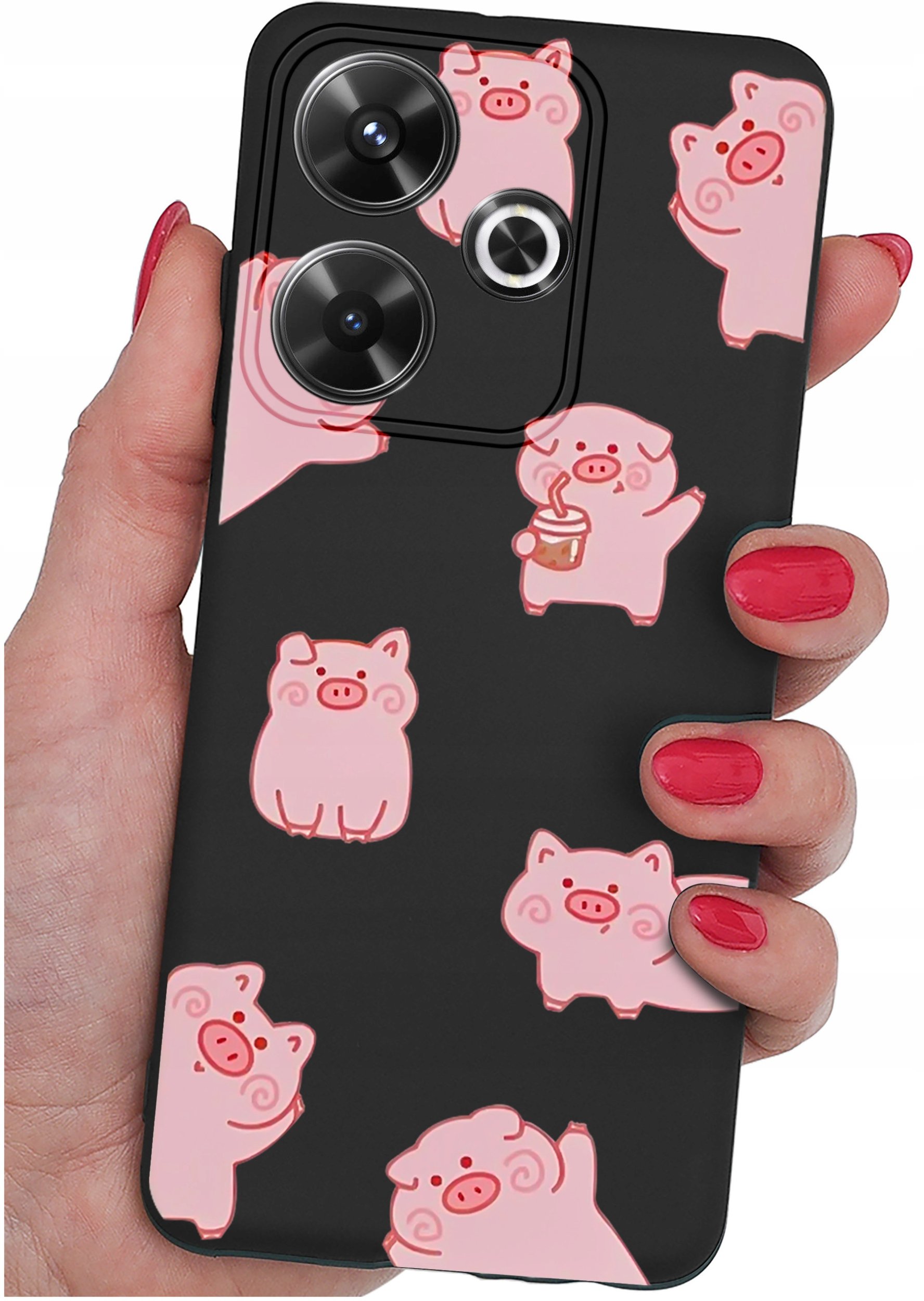 Etui do Xiaomi Redmi 13 4G WZORY |SILIKONOWE MATT CASE + SZKŁO 9H