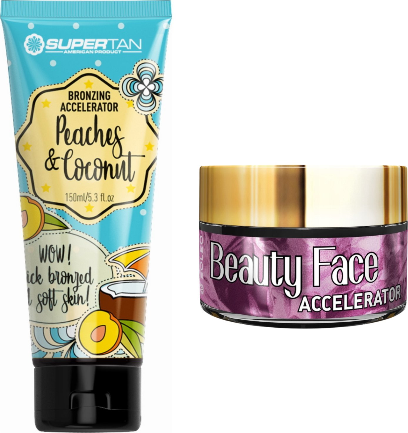 Supertan SuperTan Peaches Coconut Cream + Słoiczek Beauty Face