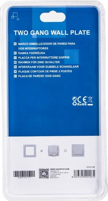 Aigostar Ramka ze szkła łącznika/gniazda podwójnego typu Ramka ze szkła łącznika/gniazda podwójnego typu