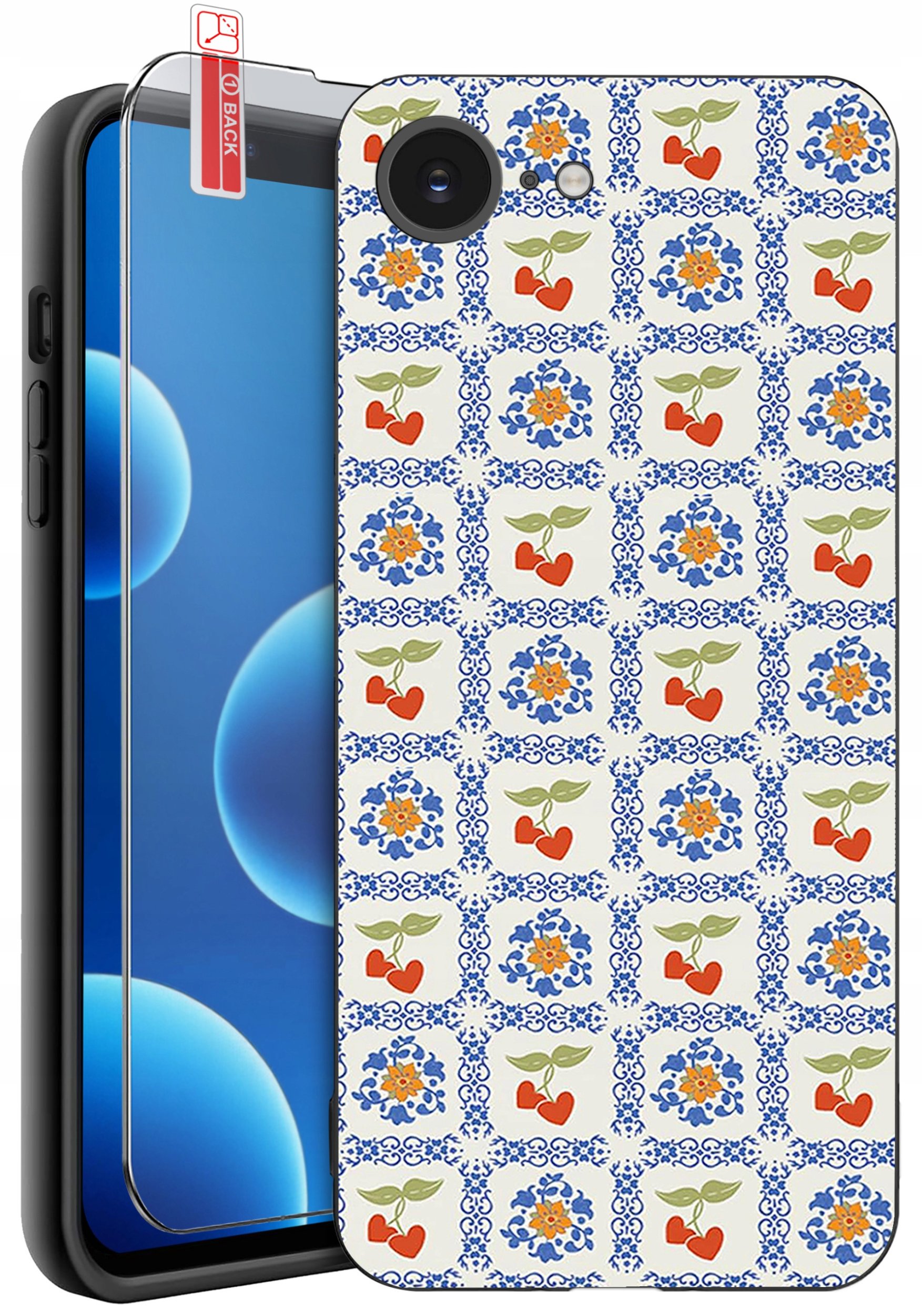 ETUI do iPhone 16e | WZORY | SILIKONOWE MATT CASE + SZKŁO 9H