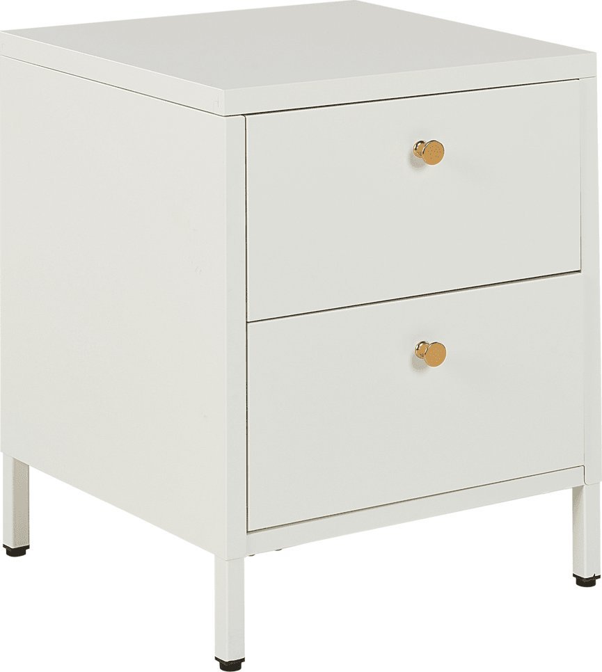 Beliani Szafka nocna metalowa biała KYLEA