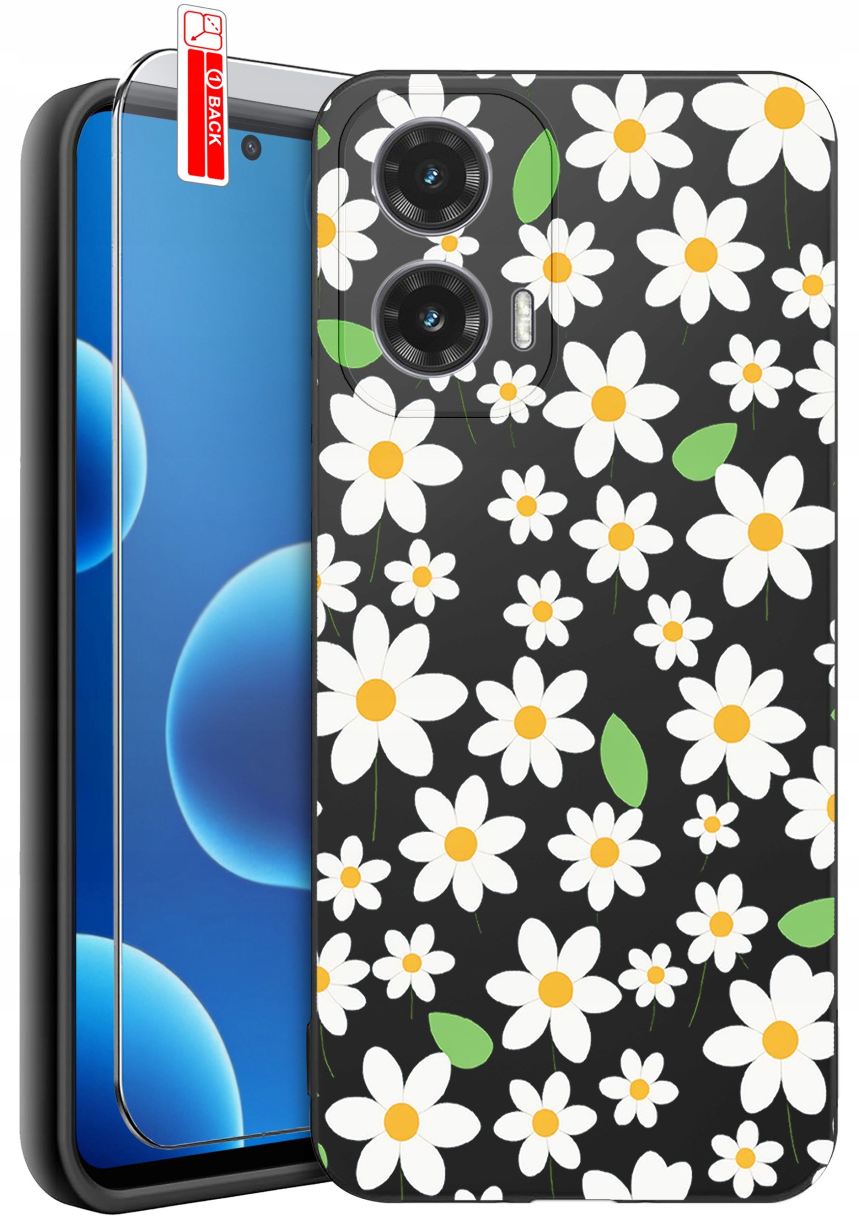 ETUI do Motorola Moto G45 5G | WZORY | SILIKONOWE MATT CASE + SZKŁO 9H