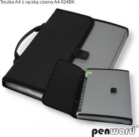TECZKA A4 Z RĄCZKĄ CZARNA A4-524BK