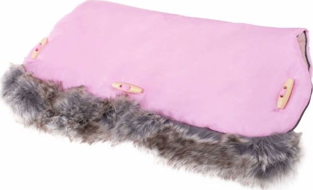 Springos Mufka do wózka, wodoodporna rękawica z futerkiem różowa UNIWERSALNY