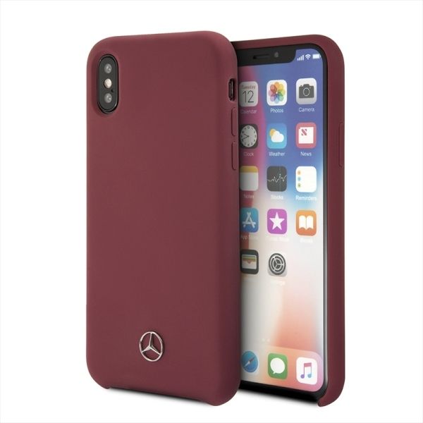 Mercedes iPhone X hard case czerwony (MEHCPXSILRE)