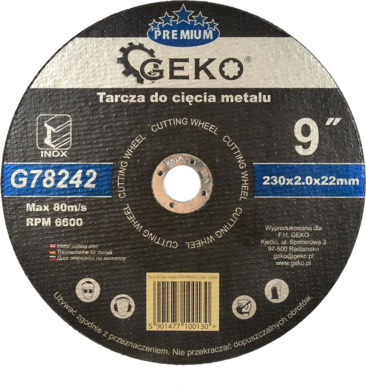 Geko tarcza do cięcia metalu Premium 230x2 Inox (G78242)