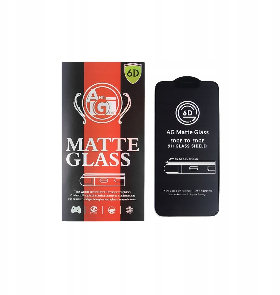 Szkło hartowane 6D matowe do Samsung Galaxy S24 Ultra czarna ramka kompatybilne z fingerprint