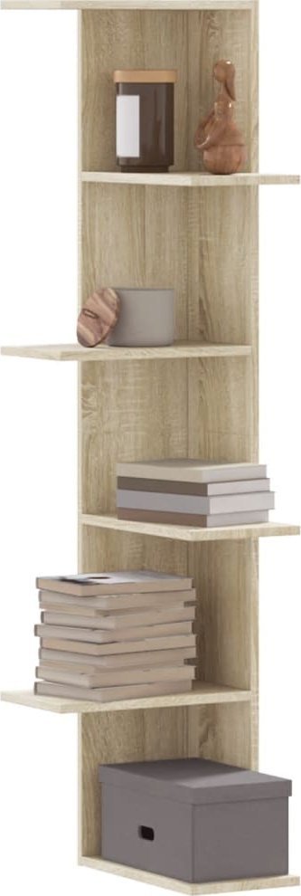 vidaXL Narożna półka ścienna, dąb sonoma, 36,5x36,5x140 cm