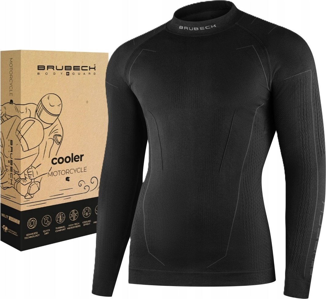 Brubeck LS1654M Bluza męska COOLER czarny M