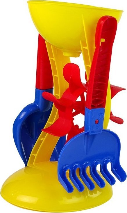 Hemar Zestaw Do Piasku "Kwiatek" Młynek Wiaderko Grabki Łopatka 5 ele.