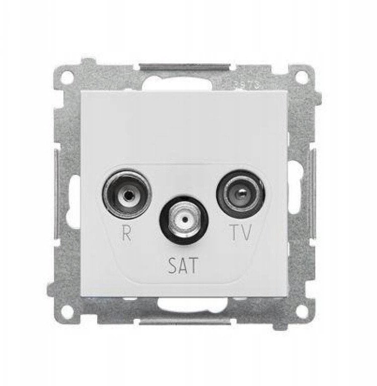 Gniazdo antenowe R-TV-SAT Kontakt-Simon 55 TASK.01/114 końcowe/zakończeniowe moduł. 1x Wejście: 5 MHz÷2,4 GHz jasnoszary mat