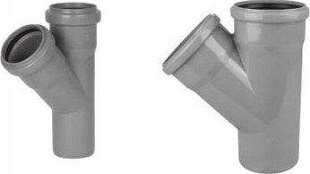 AQUER Trójnik kanalizacyjny PP 75/75mm 45° Aquer T75/45 SZ szary