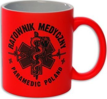 Polska Firma Kubek RATOWNIK MEDYCZNY żmija 330 ml - pomarańczowy FLUO