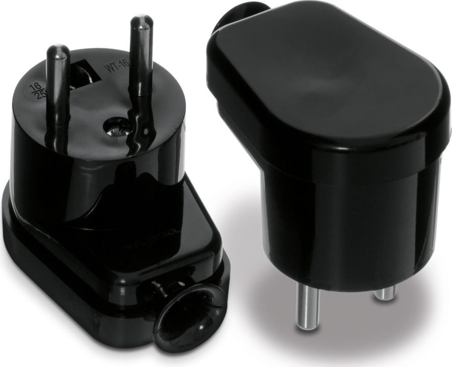 Volteo WTYCZKA KĄTOWA ROZBIERALNA, 2P+Z, 16A, 250V CZARNA