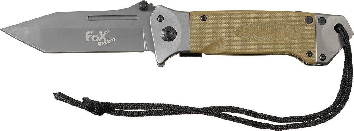 Fox SKŁADANY NÓŻ JEDNORĘCZNY G10 COYOTE TAN