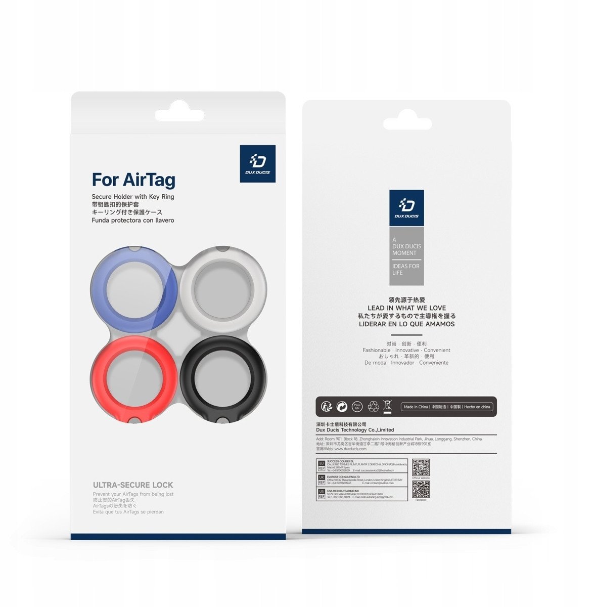 DUX DUCIS futerał ochronny z plastiku na Apple AirTag (4 pak)