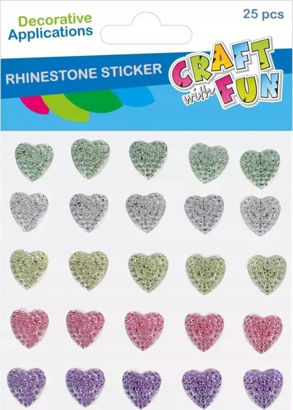 Craft with Fun OZDOBA DEK KRYSZT SPRZYL SERCE 25SZT CF 12/288