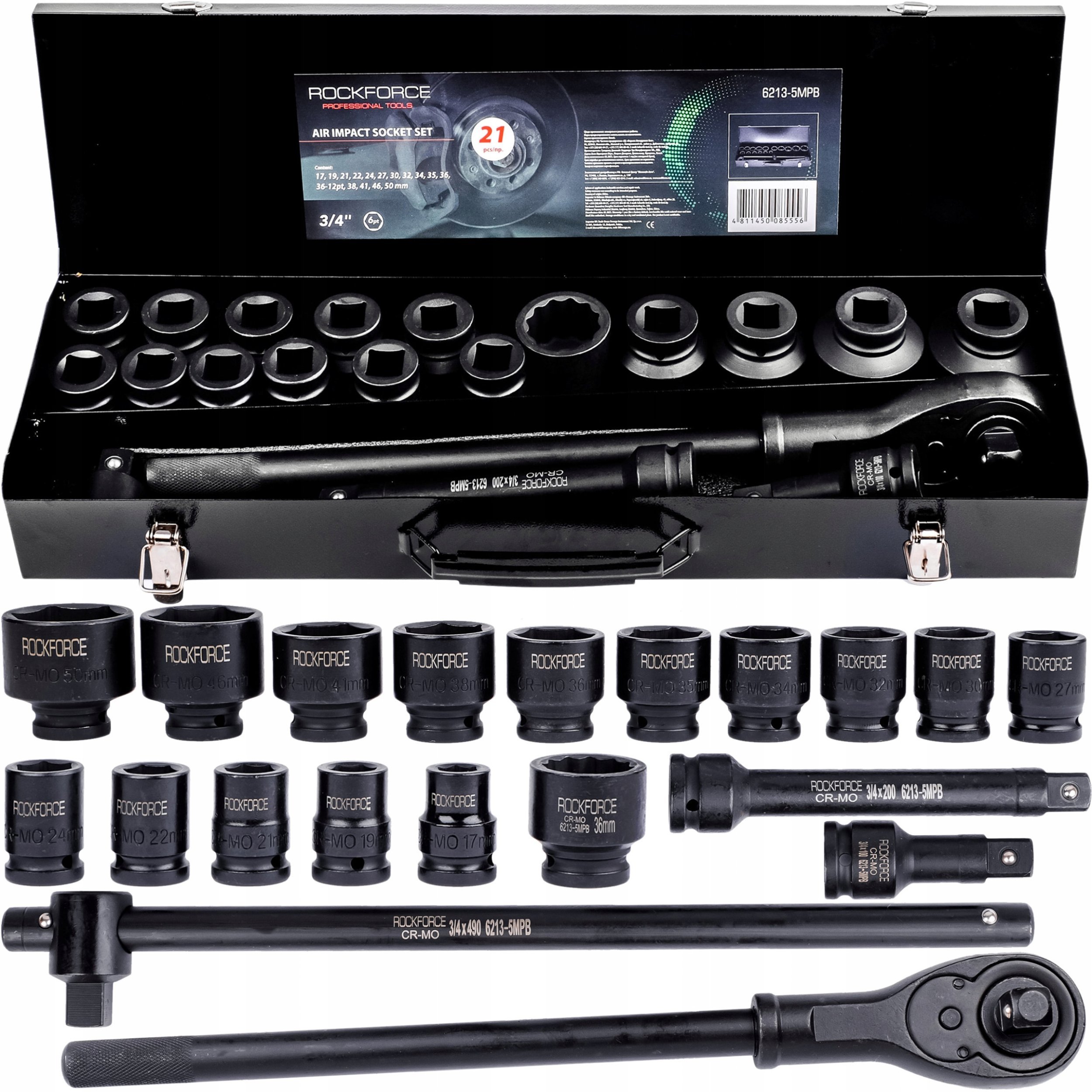 Zestaw narzędzi udarowych "Profi" 3/4"21el. (6- i 12-kątnych) (17-50mm)