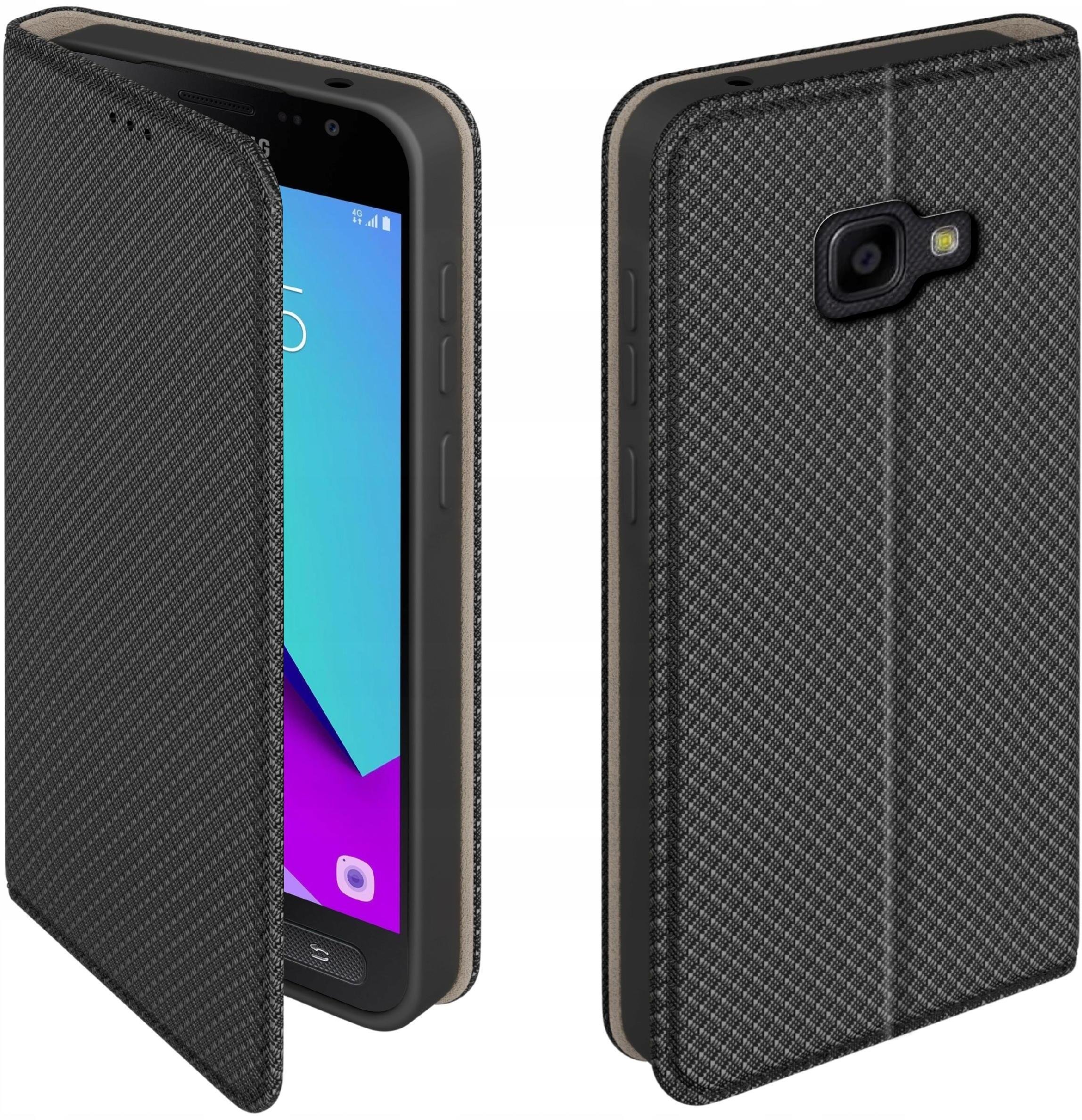 Etui z klapką do Samsung Xcover 4 | 4s Zamykane Czarne Futerał