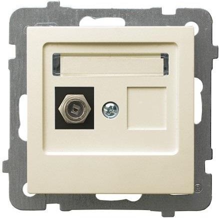 Ospel Gniazdo antenowe AS pojedyncze typu F satyna light (GPA-1GF/m/45)