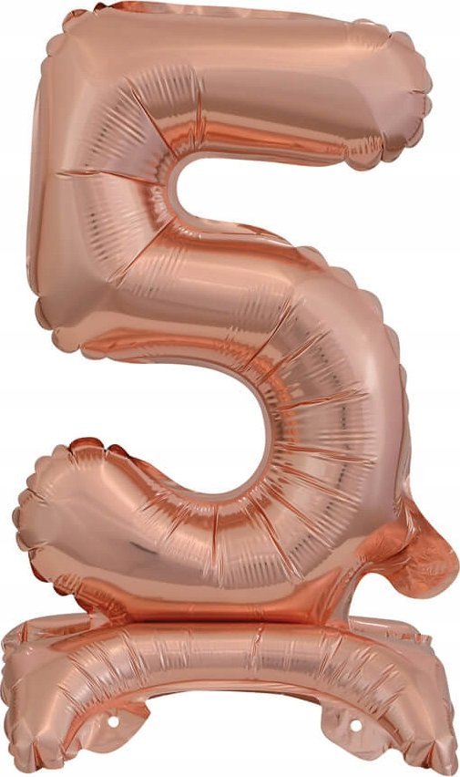 AMSCAN Balon foliowy mini cyfra 5 ze stopką różowe złoto 22x40cm 9911738