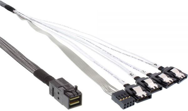 InLine SFF 8643 - SATA x4, 1m, Szary (27630B)