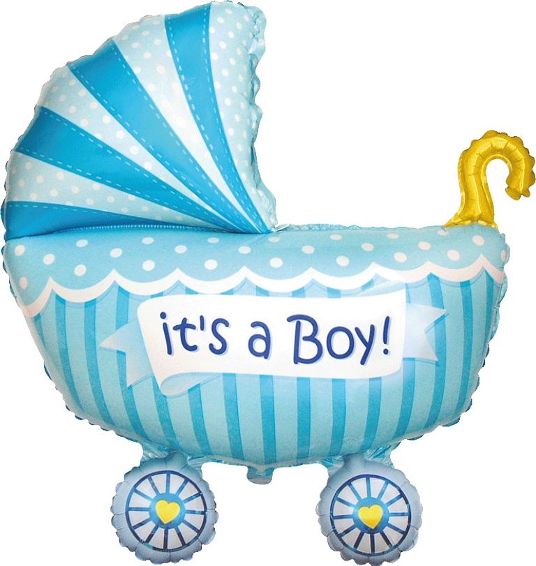 Flexmetal Balon foliowy 24" FX - "Wózek dla chłopca" (niebieski), pakowany