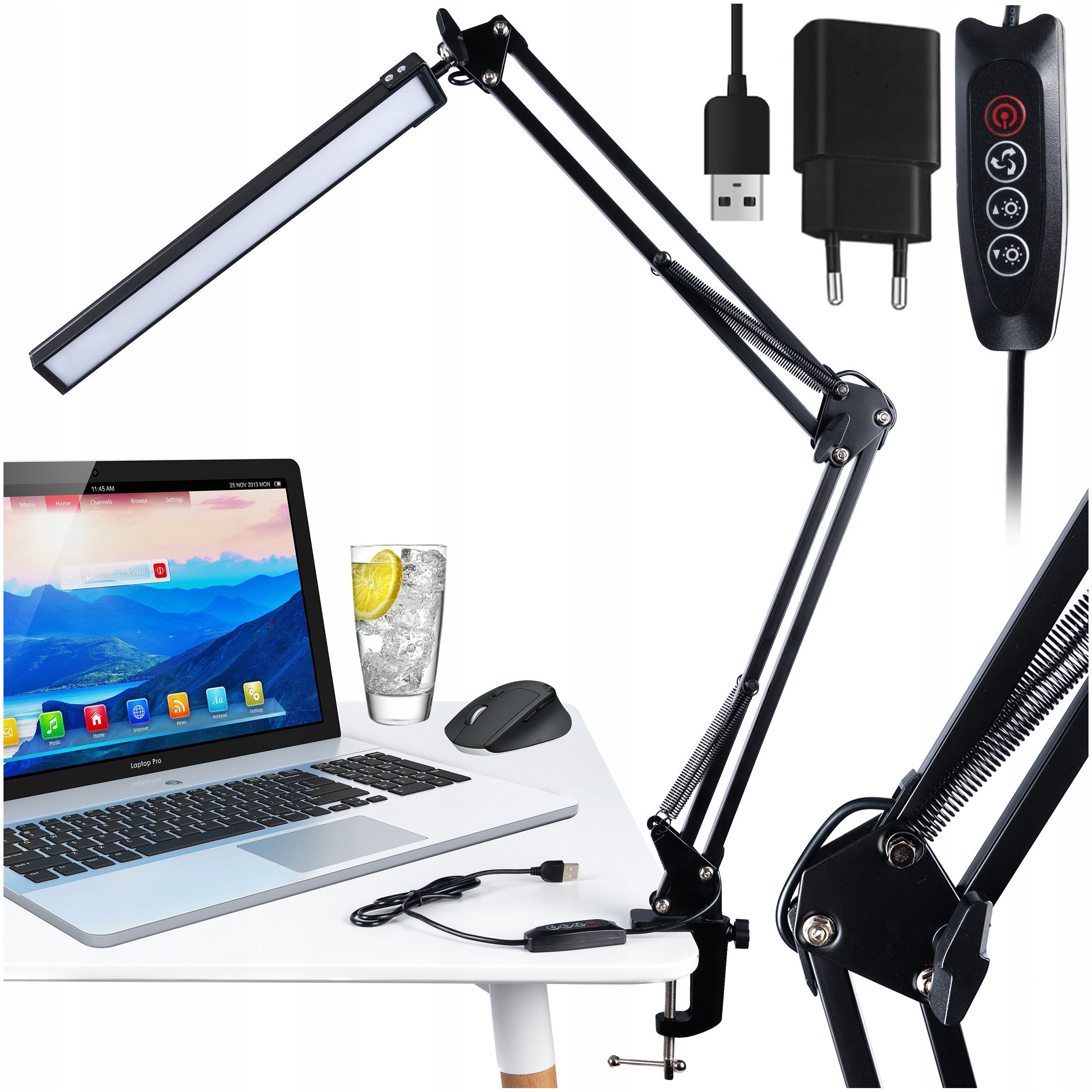 Lampka biurkowa Alogy czarna (K711T)