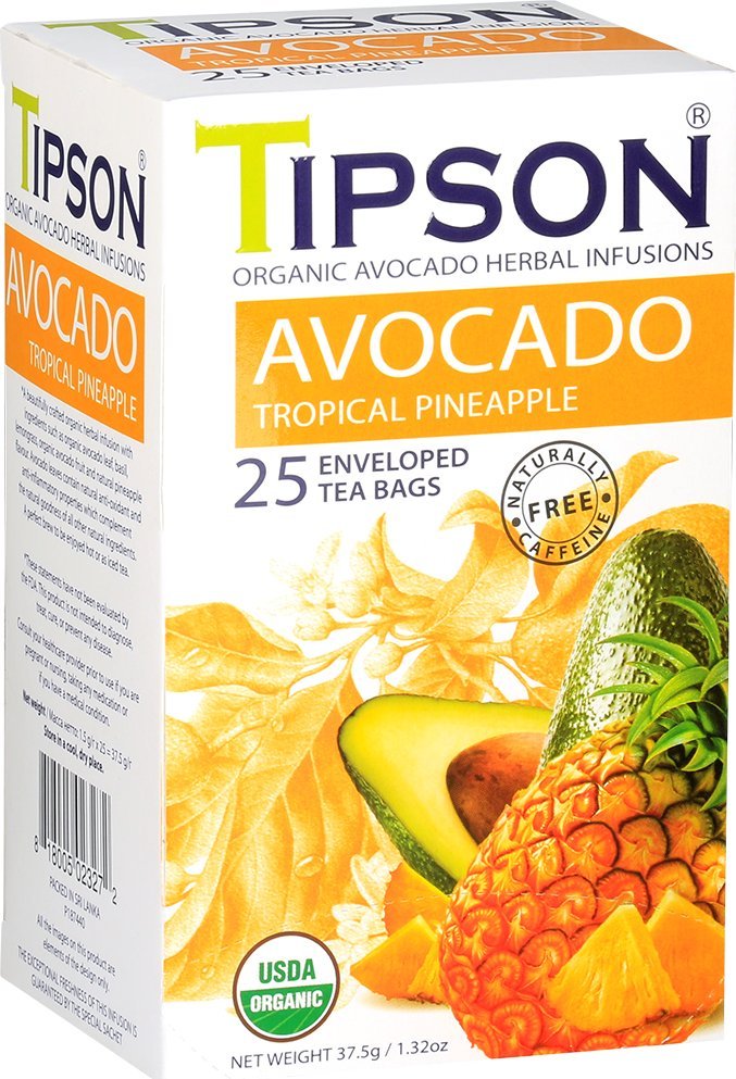 Tipson Tipson ORGANIC AVOCADO TROPICAL PINEAPPLE ziołowa herbata trawa cytrynowa ananas - w kopertach 25 x 1,5 g