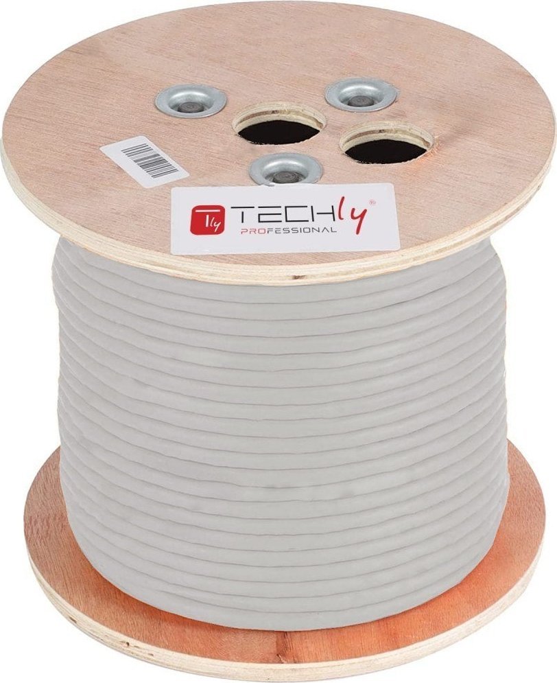 Techly Techly Kabel skrętka Cat5e F/UTP drut miedź LSZH 305m szara