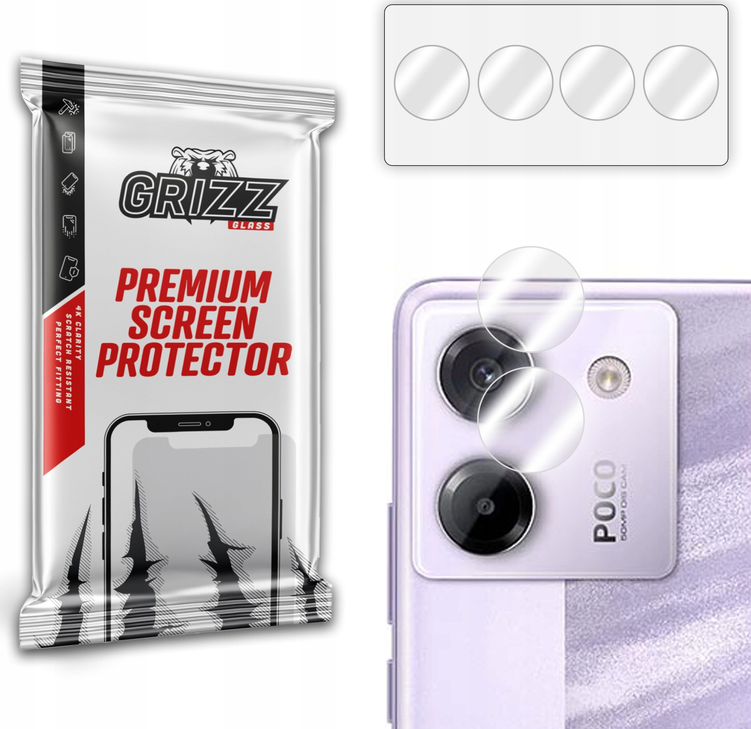 Szkło na aparat GrizzGlass HybridGlass Camera do Xiaomi POCO M7 Pro 5G