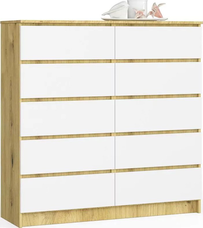 Elior Komoda z szufladami do pokoju dziecięcego dąb artisan + biały - Mirune 3X