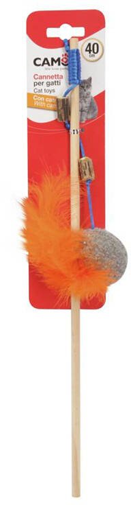CAMON CAT TOY wędka piłka z piórami 40 cm