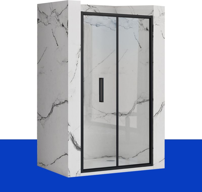 Rea Drzwi prysznicowe Rapid Fold Składane Czarne Matowe 80