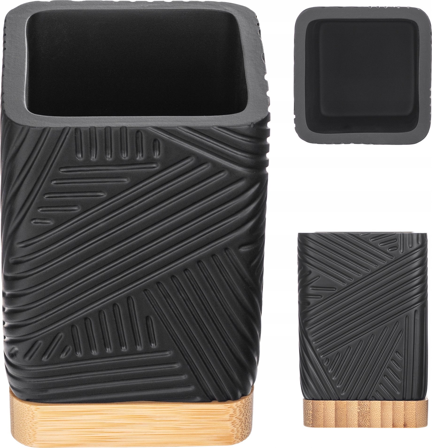 Kadax KADAX Kubek łazienkowy Lunel kwadratowy czarny