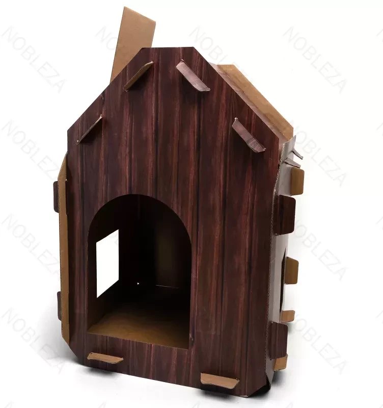 Domek dla kota z kartonu do zabawy drapania lub spania 30x30x52cm