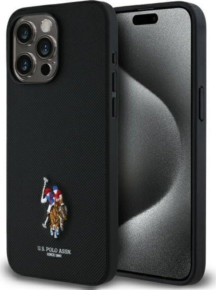 US Polo USHCP15XPEMK iPhone 15 Pro Max 6,7" czarny/black Embroidered DH Color