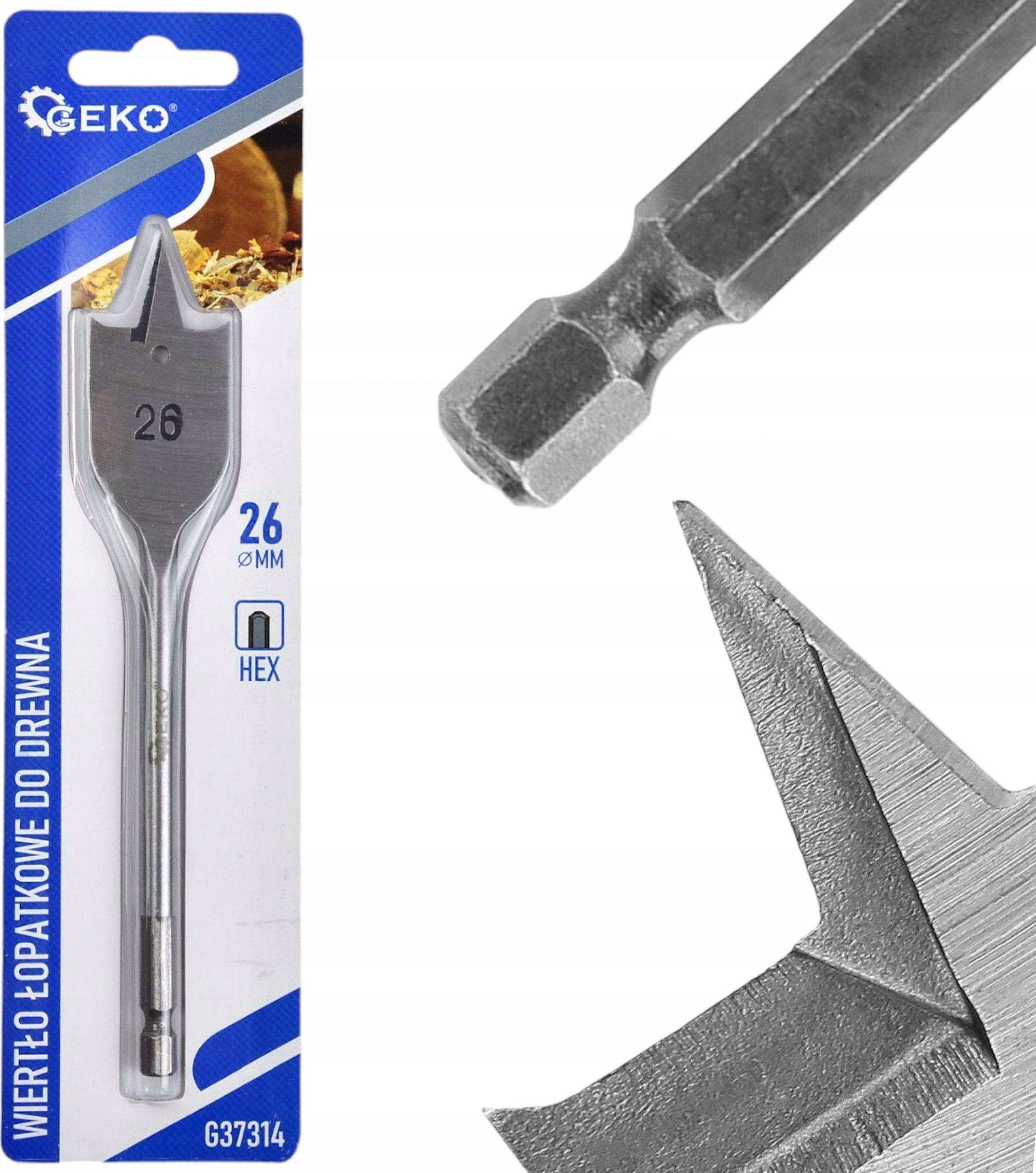 Wiertło Geko Wiertło łopatkowe do drewna 26x152mm HEX (20/200)