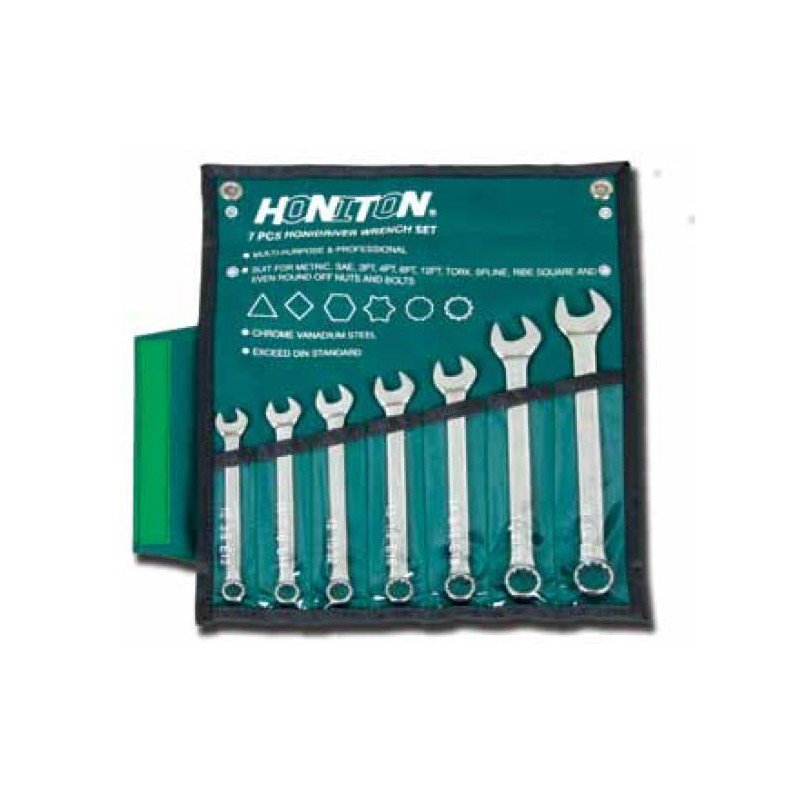 Honiton Zestaw kluczy płasko-oczkowych 10-19mm 7szt. (H0107)