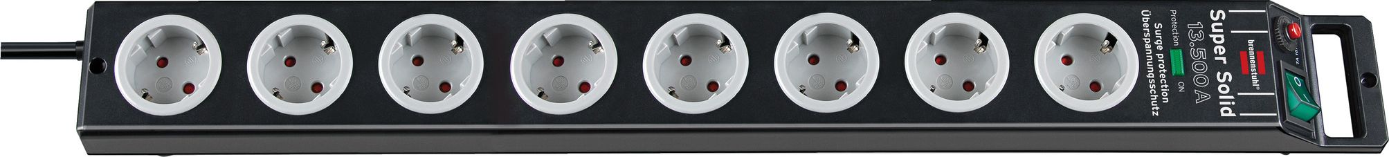 Listwa zasilająca Brennenstuhl Super-Solid-Line przeciwprzepięciowa 8 gniazd 2.5 m czarna (1153380318)