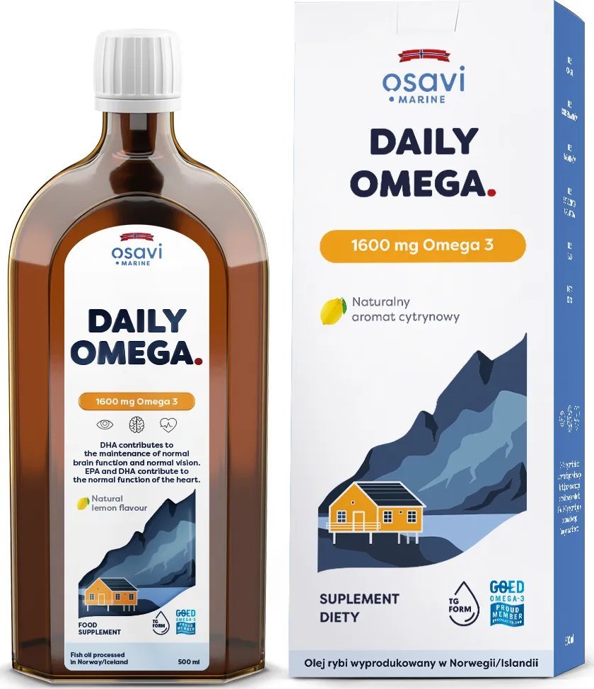 Osavi Osavi - Daily Omega + D3, 1600mg Omega 3, Cytryna, 500 ml