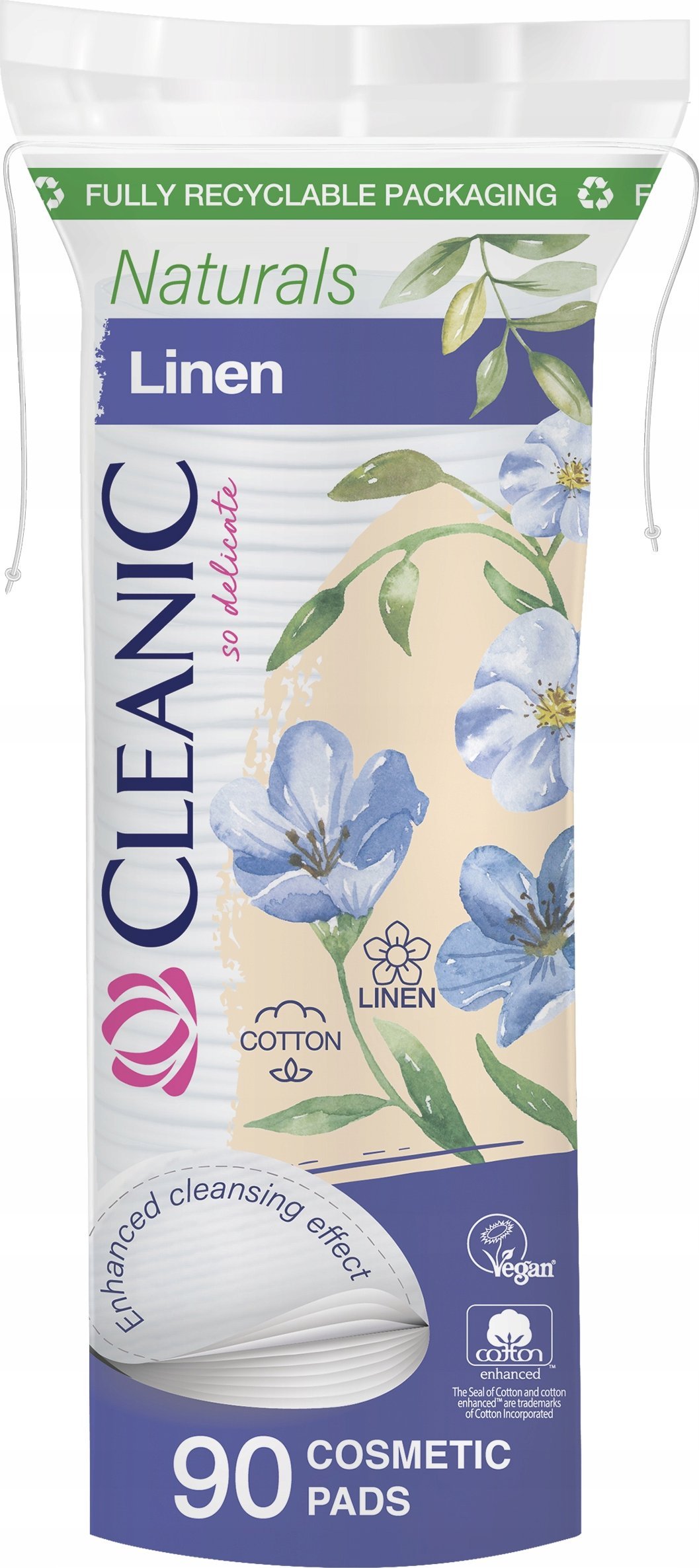 Osram Cleanic Naturals Linen Płatki kosmetyczne 90 sztuk
