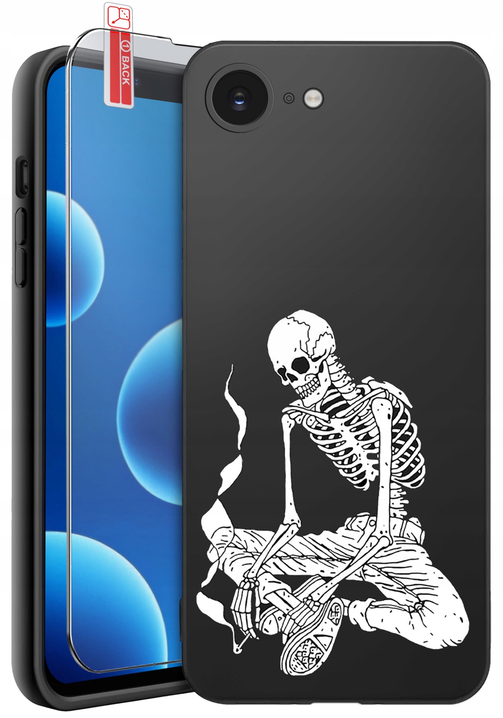 ETUI do iPhone 16e | WZORY | SILIKONOWE MATT CASE + SZKŁO 9H