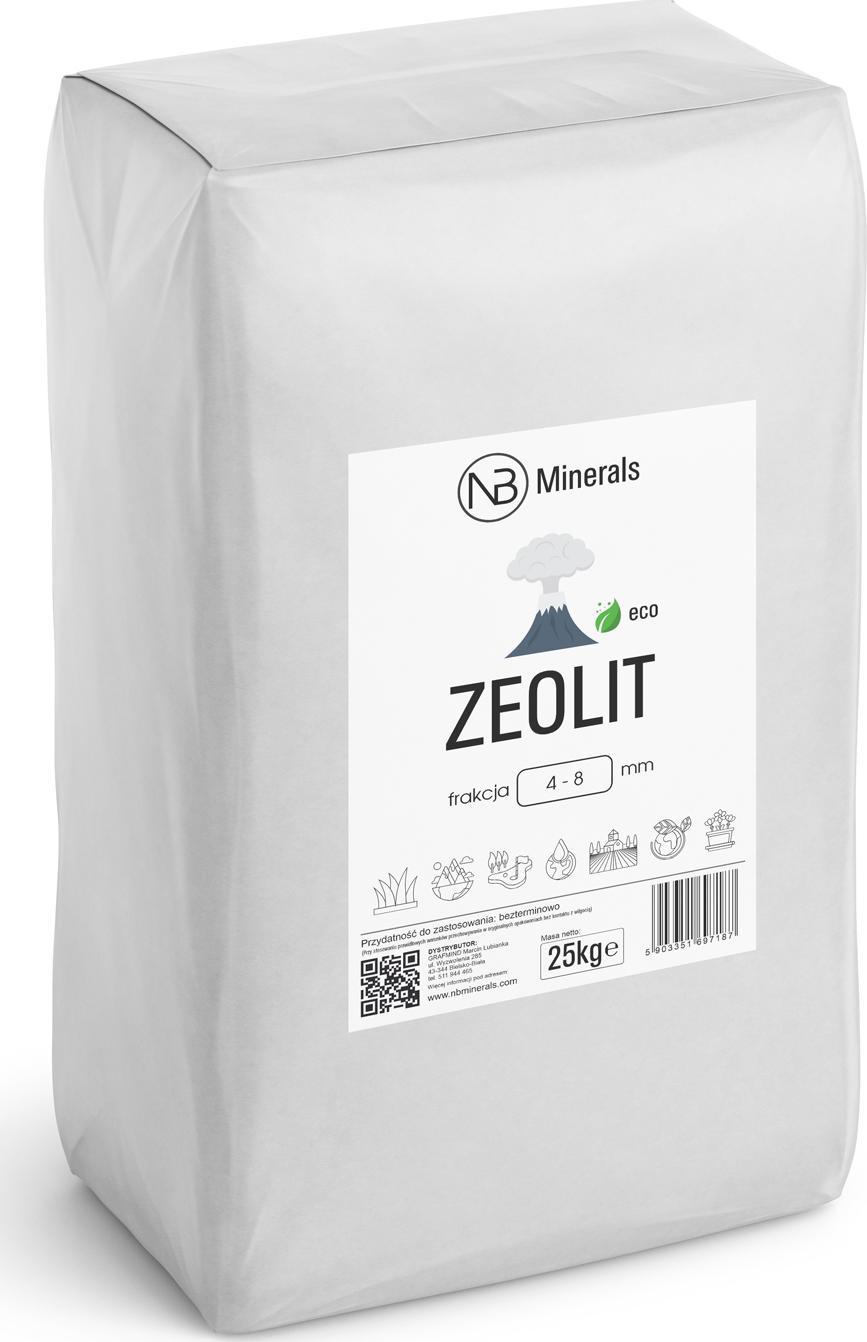 NB Minerals Zeolit Klinoptylolit Kamień ozdobny kwiaty, akwarium, oczka wodne 4-8mm - 25kg