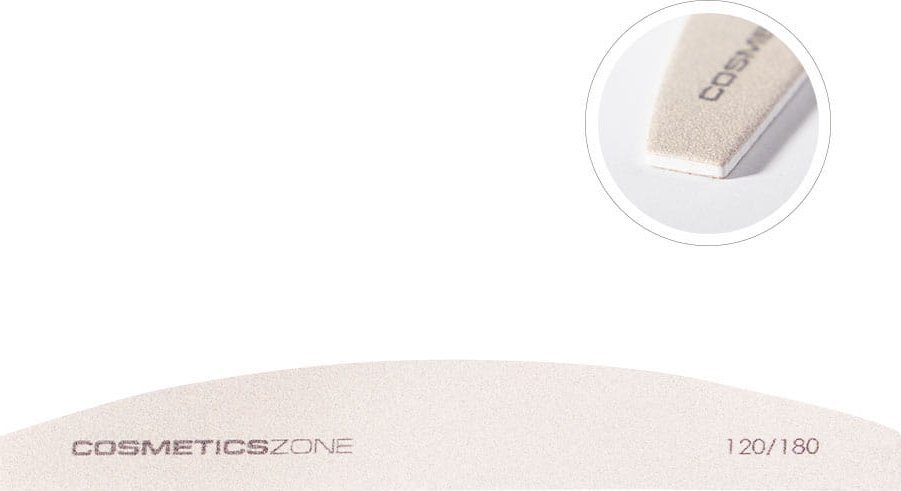 Cosmetics Zone Pilnik do paznokci hybrydowych cienki łódka - slim 120/180