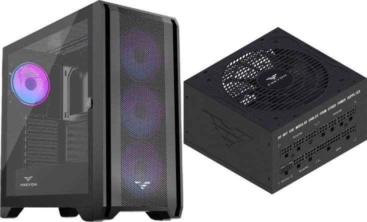 Obudowa PREYON Obudowa PREYON Nest Windy+ Black + Zasilacz PREYON EAGLE POWER GOLD 750W