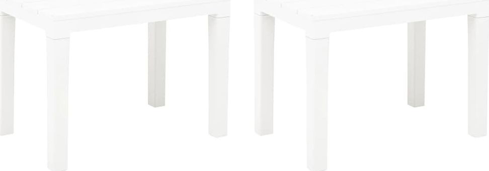 vidaXL ławki ogrodowe, 2 sztuki, białe, plastikowe (48780)