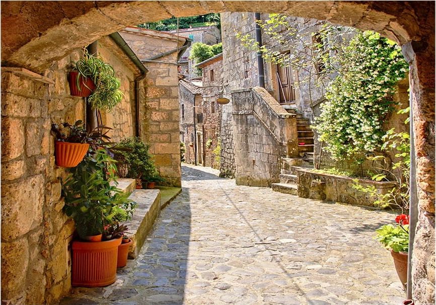 DecoNest Fototapeta - Prowincjonalna uliczka w Toskanii - 400X280