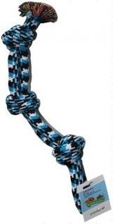 Yarro International ZABAWKA SZNUROWA - Sznur bawełniany podwójny z 3 supłami 45cm